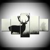 Canvas Painting A deer walking in dense fog 5 Piece Wallpapers Art Canvas Print modern Poster Modular art painting Home Decor