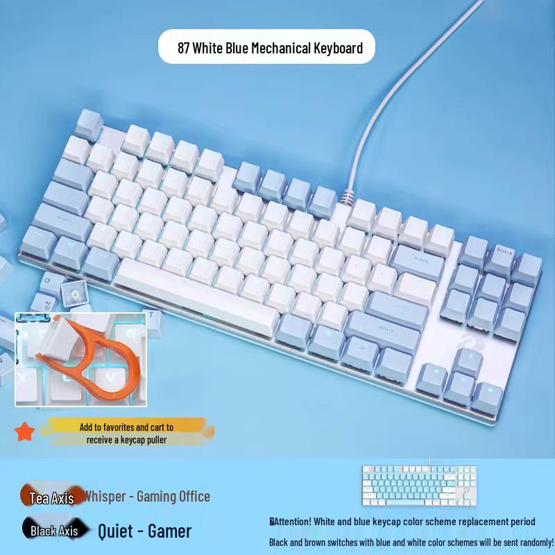 Dareu EK815 Mechanical Keyboard – 108-Key Alloy, Black, Blue, Red, Brown Switches, Wired for E-sports, Gaming, and Office Use.