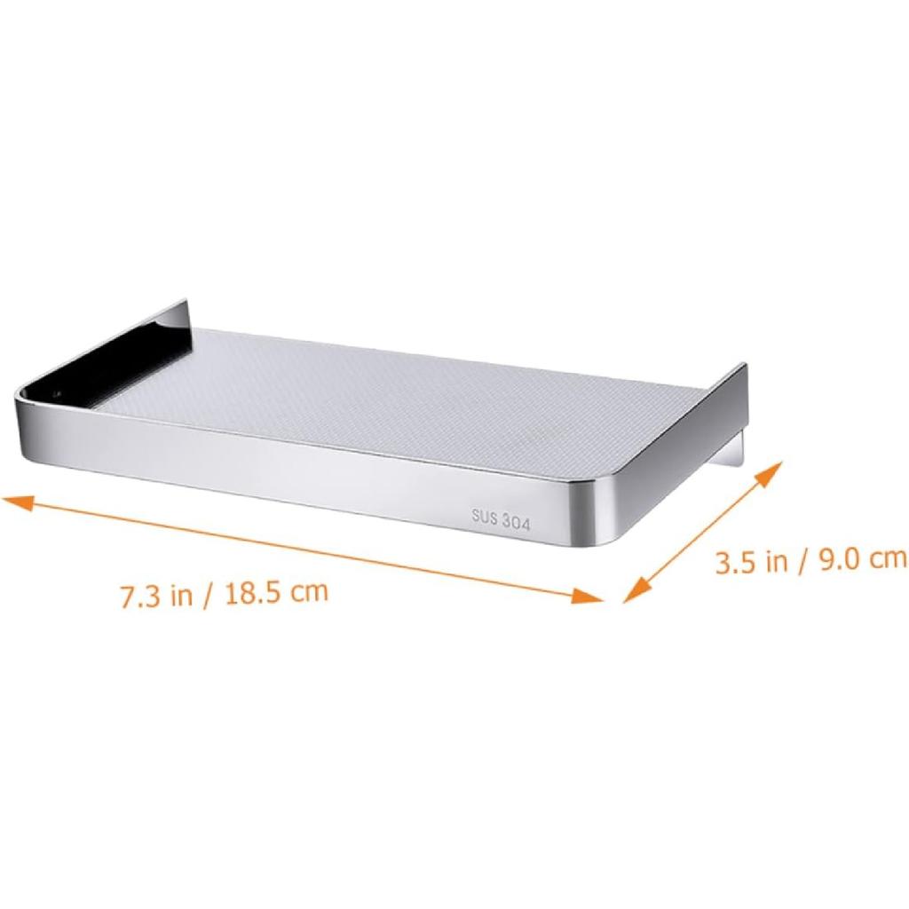 Wall Mounted Phone Shelf Bathroom Toilet Phone Holder Wall Mount Phone Rack Restroom Washroom Brushed Finish