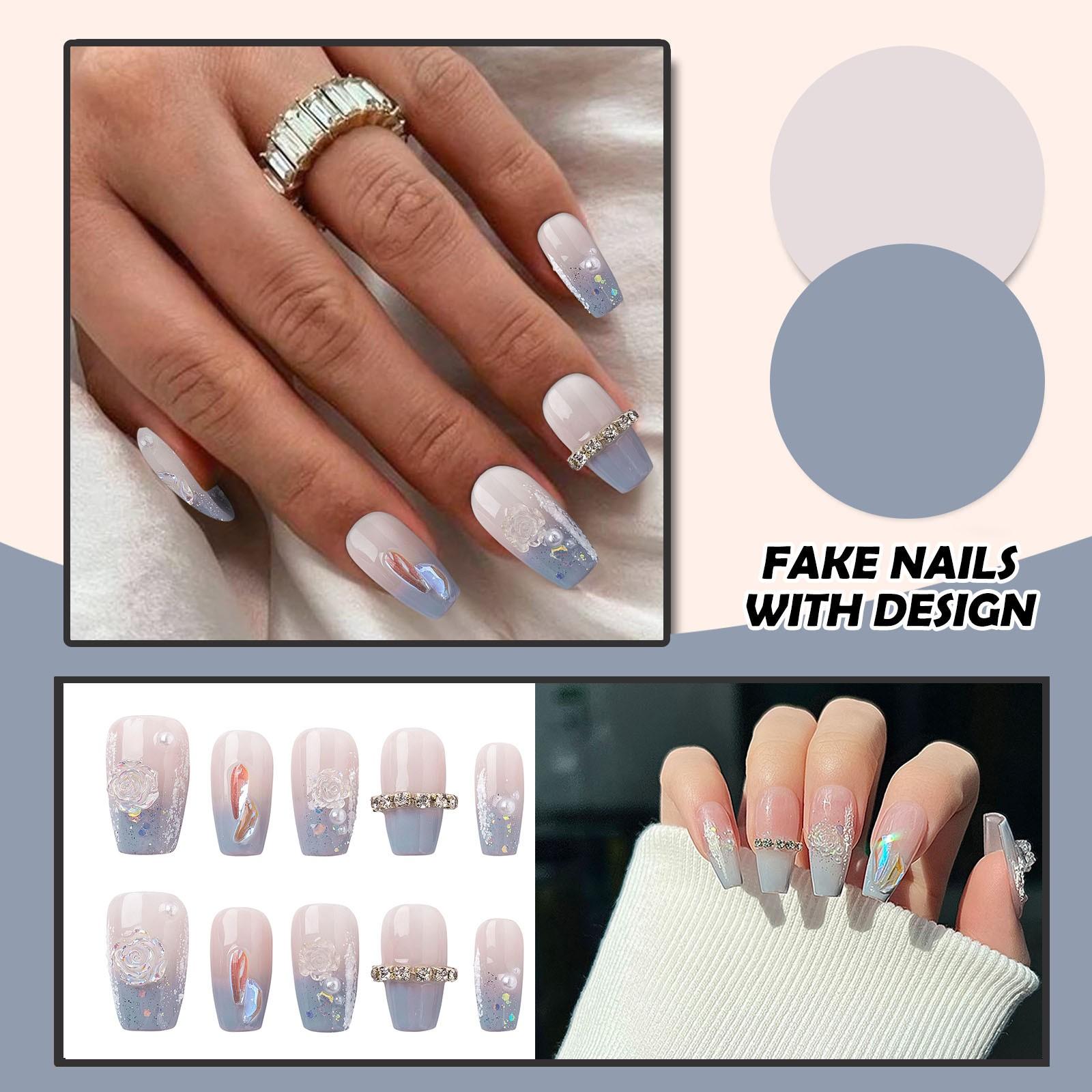 

Жіночі накладні нігті Середні накладні нігті з дизайном нюд Наклейка на акрилові нігті Глянцеві накладні нігті з повним покриттям XS