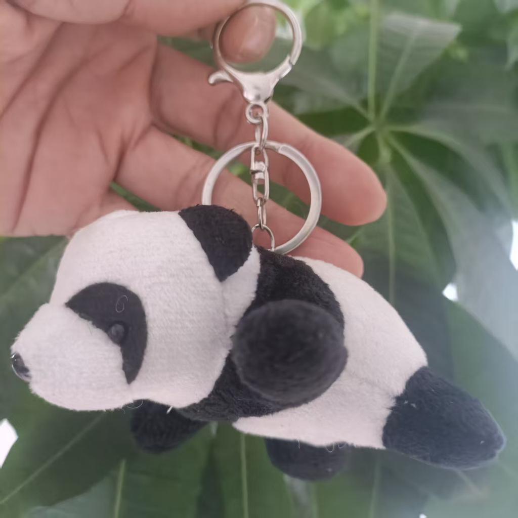 Adorable Panda Plush Keychain Animal for Kids Cute Backpack Accessory with Key Ring Soft Toy Doll Gift