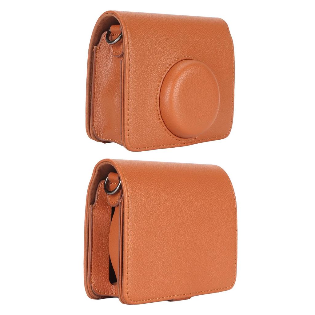 PU Leather Camera Case for Mini for Polaroid Mini EVO Hybrid for Instant Film Detachable with Shoulder Strap EVO, Camera, Design, (BROWN)