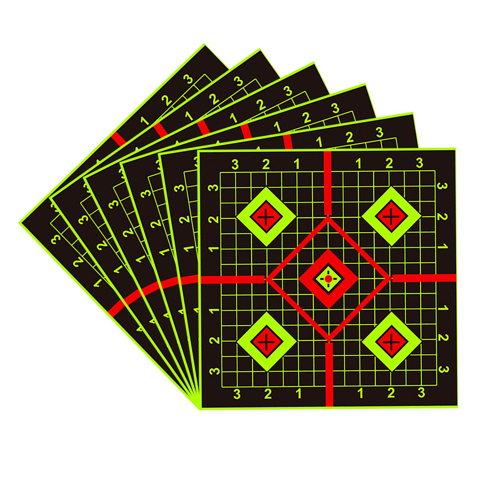 6 Sheets Shooting Adhesive Sticker Zone Targeted Paper Archerys Paper Targets Shooting Self-Adhesive Splatter Targets