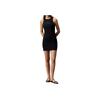 Calvin Klein Solid Color Round Neck Short Logo Sleeveless Dress Women Dresses Black J20J223067-BEH