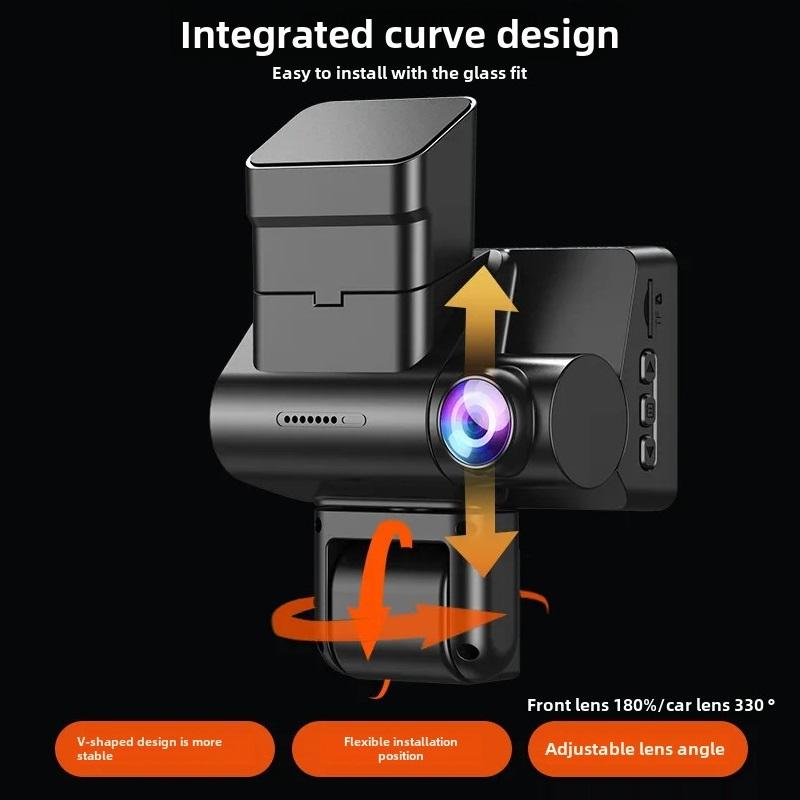 Dash Cam with Triple Recording, HD 1080P, WiFi, Infrared Night Vision, and Ultra-wide-angle Triple Lens