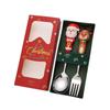 2/4Pcs Christmas Dinnerware Stainless Steel With Luxury Gift Box Tableware Dessert Fork Coffee Spoon Santa Cutlery For Christmas