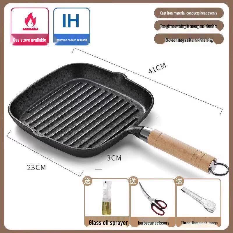 Qiwei Cast Iron Striped Grill Pan