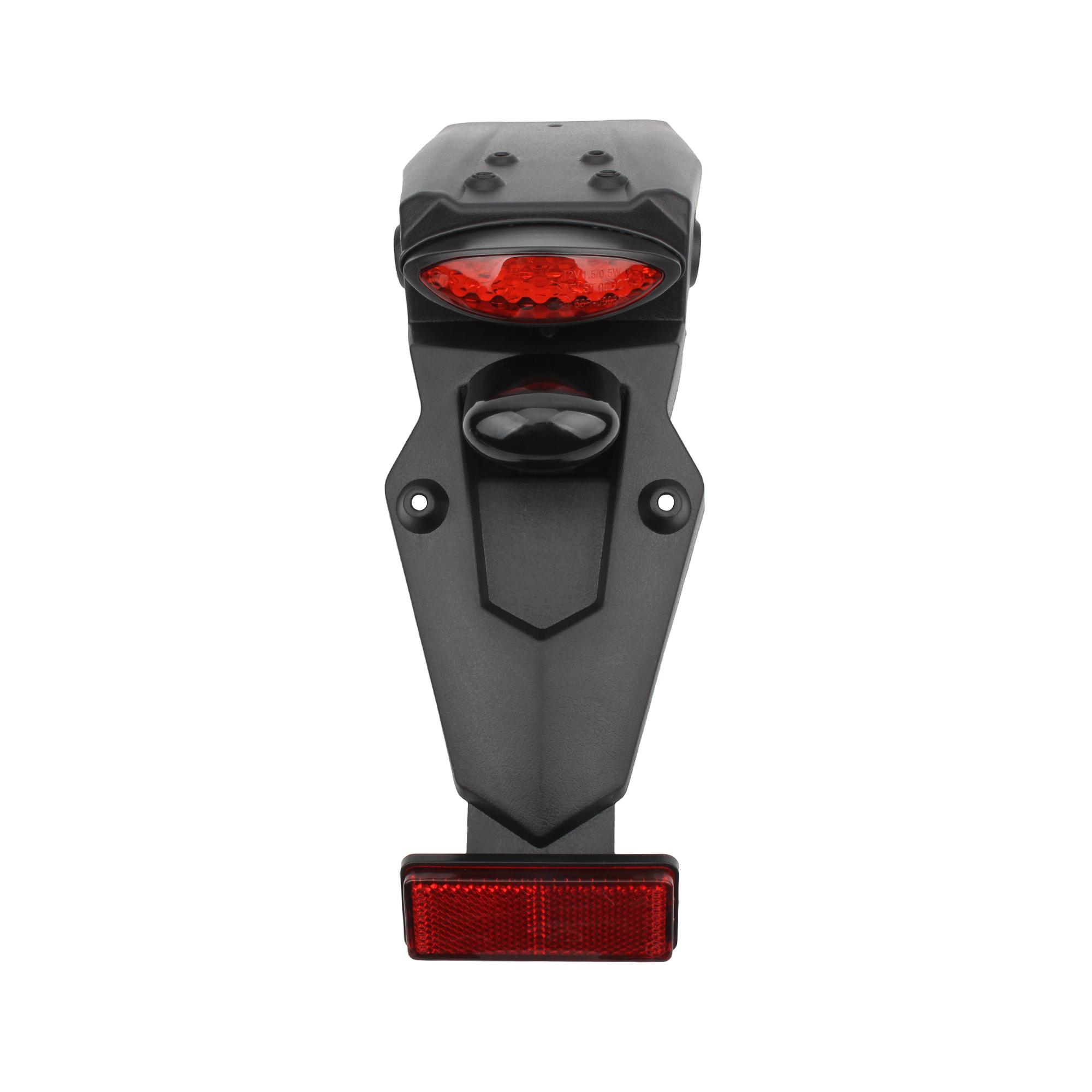 Universal 12V LED Motorcycle Rear Fender Taillight Brake Light License Plate Light for Enduro Dirt Bike Motocross Modified Parts чёрный