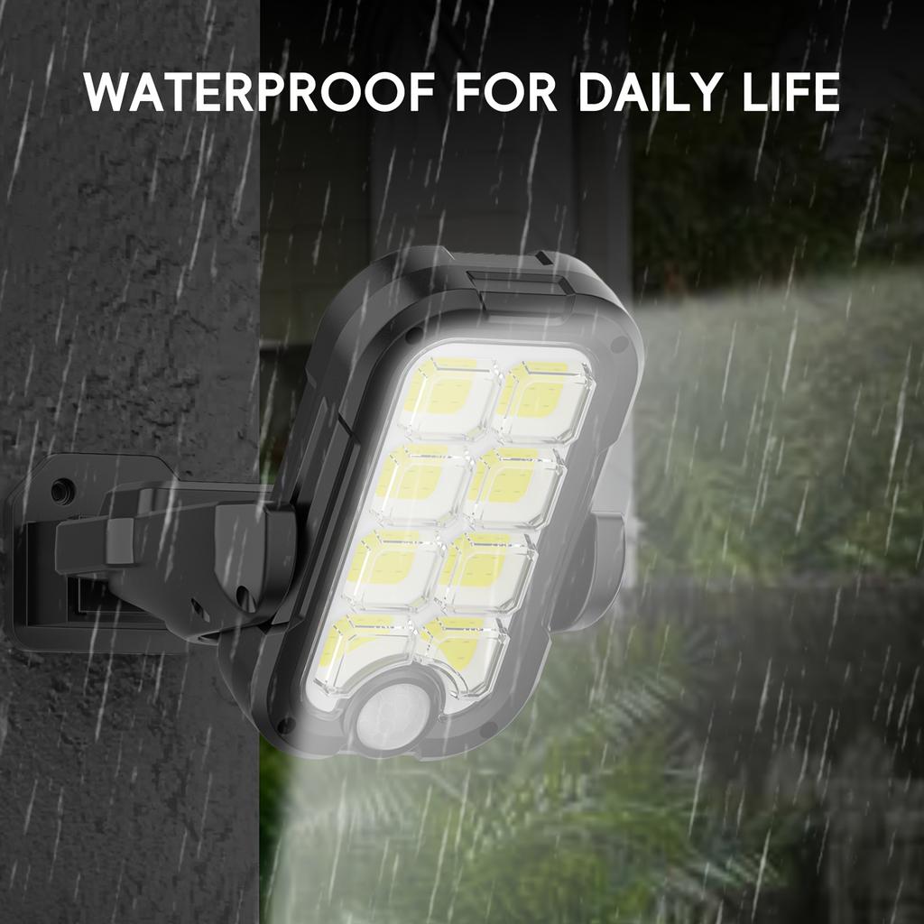 Convenient multi-mode outdoor and courtyard solar LED/COB wall lights, suitable for nighttime, courtyard, garden, roadside, and nighttime safety