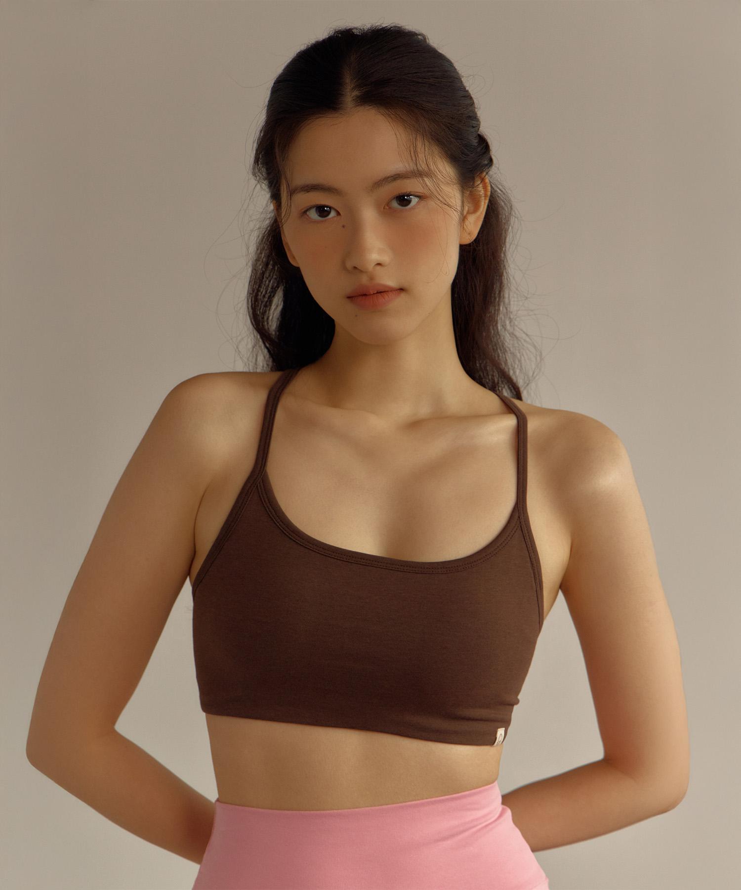 Diyani Loop Bra Top (Dark Brown) S