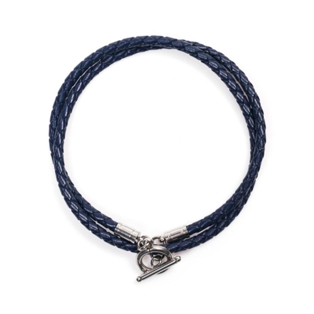 

[Jbans Classic] Кільце-бар з хірургічної сталі, багатошаровий тонкий шкіряний браслет (C2101-Ac720_Na) For men