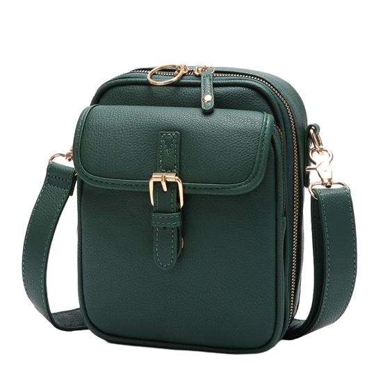 Women Messenger Bag Faux Leather Mini Crossbody Bag Retro Shoulder Bag with Adjustable Removable Strap for Travel Shopping Work