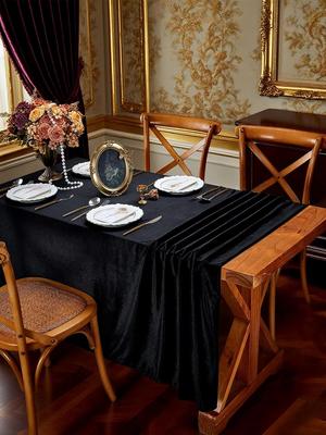 Schwarze Samttischdecke Halloween Luxuriös Uni Rechteck Tischdecke Für Party Hochzeit Küche Esszimmer Tischplatte Dekoration
