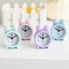 Mini Rabbit Head Cute Alarm Clock Student Desktop Bedside with Keychain Alarm Clock