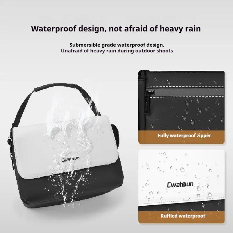 Shoulder Camera Bag Classic Black White Contrasting Shoulder Bag Micro-Single SLR 1 Machine 2 Mirror Camera Bag