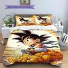 Goku Patterned Pillowcase & Duvet Cover Set Anime Hot Trend Bedding for Bedroom Decoration Holiday Gift for Fans.-TING