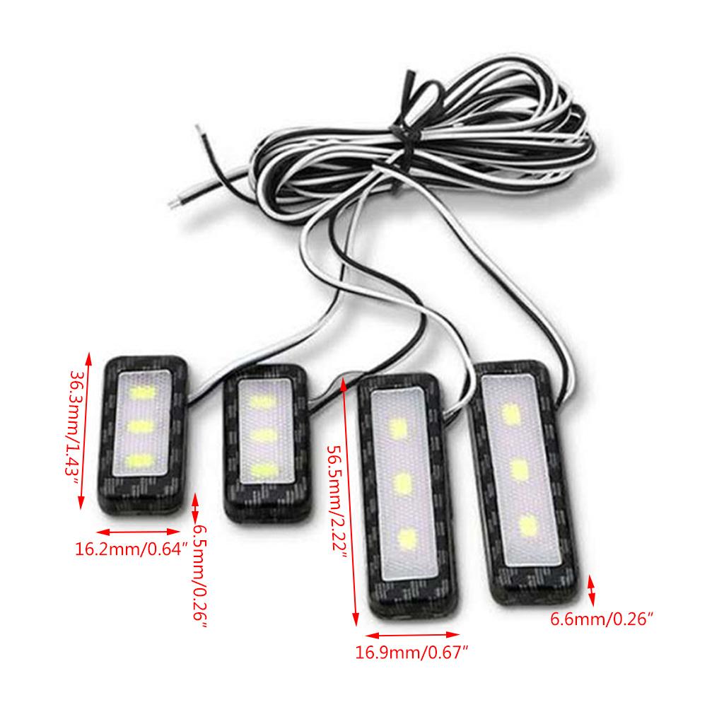 4Pcs Car Light Mini LED Auto Interior Atmosphere Light Colorful Decorative Lamp