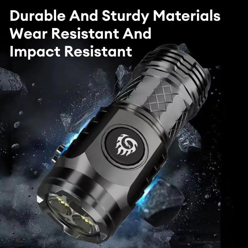 Three-Eyed Monster Mini Flashlight Super Bright Pocket Flashlight Torches 5 Modes Rechargeable & Waterproof Handheld Flashlight