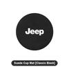Heat Insulation Genuine Leather Car Cup Holder Coaster with Jeep Logo for Renegade Wrangler Grand Cherokee Auto Accessory ALP1