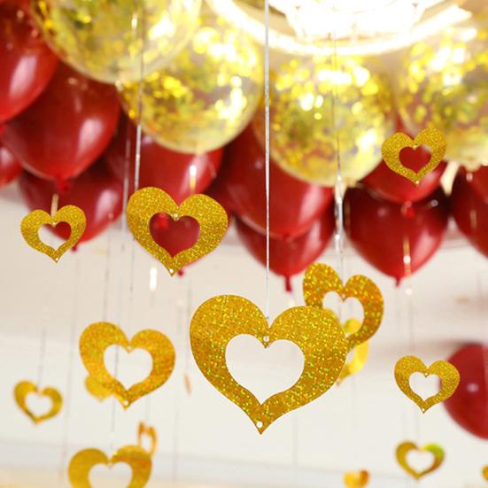 1 Set Nice-looking Balloon Glitter Pendant Easy Use Plastic Heart Shape DIY Balloon Sequin Ornament for Wedding