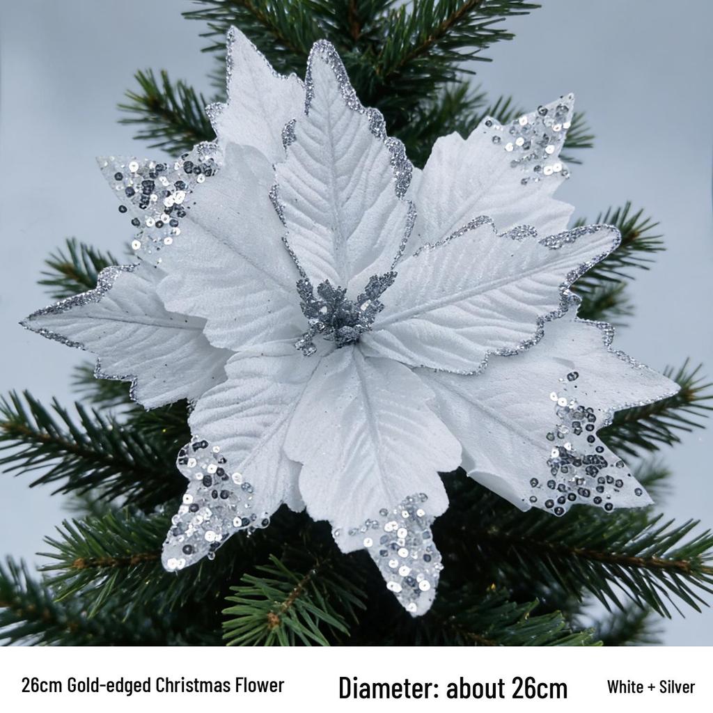 Velvet Sequin Magnolia Christmas Decorations