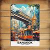 2D Flat, 2D Flat Vintage Metal Wall Art - Bangkok Thailand Cityscape Vintage Chic Decor, Lightweight And Easy to Hang, Size 11.8X7.8 Inches (30X20cm),