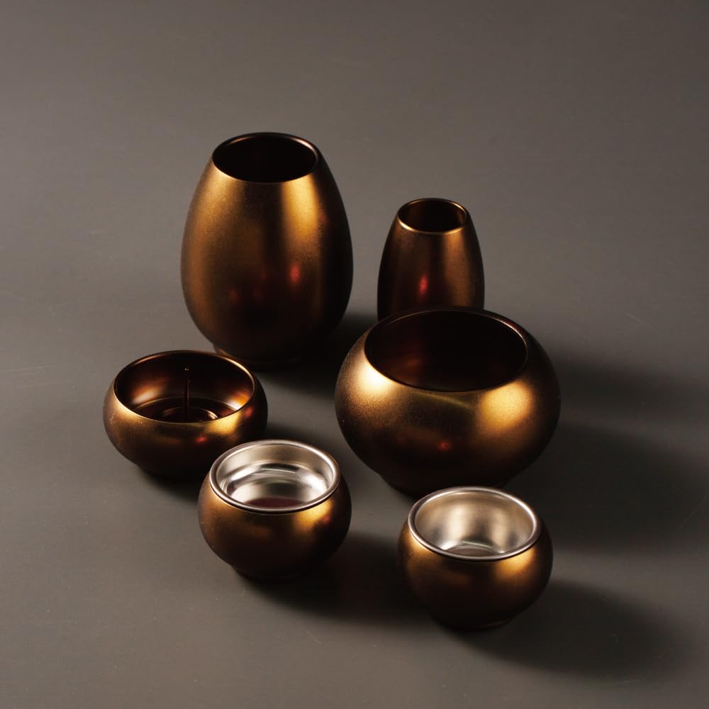 Miniature K Mercury Buddhist Altar set Matte Modern and stylish Buddhist altar set including incense flower candle rice tea and incense stick Set,