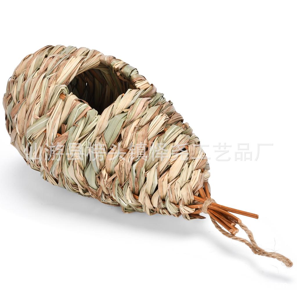 Assorted Natural Bird Nest Set Handwoven Grass Wicker Birdhouse Hanging Outdoor Garden Bird Shelter for Small Birds Decoration