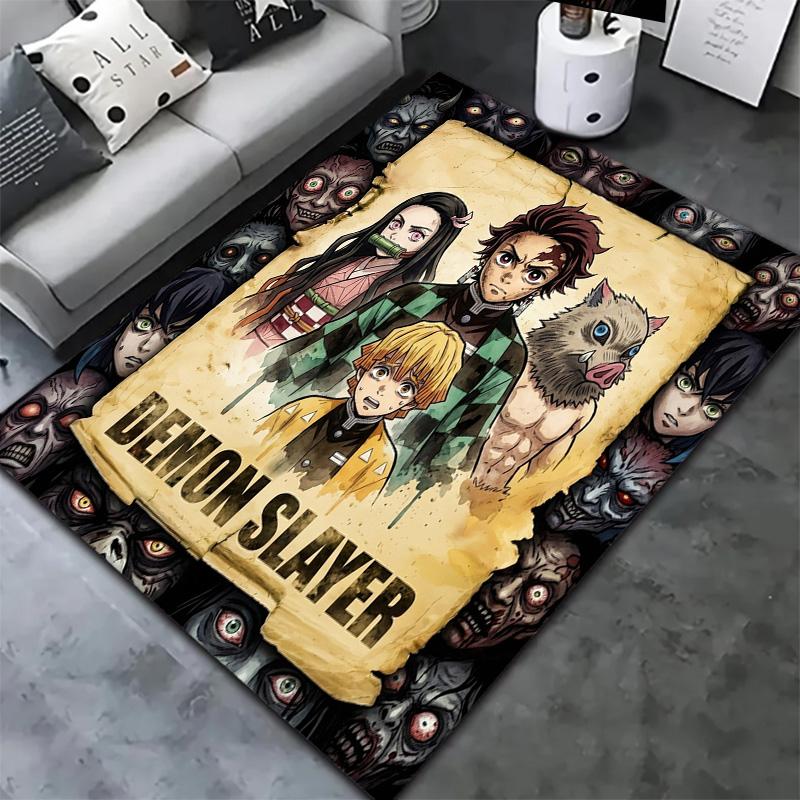 Demon Slayer Carpet Rug For Living Room Bedroom Home Sofa Decoration Kids Play Nonslip Floor Mat