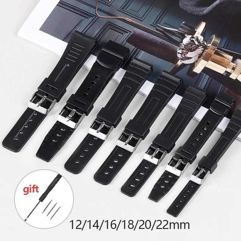 Cinturino Universale in Silicone per Orologio Casio Resistente all'Acqua e al Sudore Braccialetto in Gomma 12 14 16 18 20 22mm Accessori Morbidi per Orologi