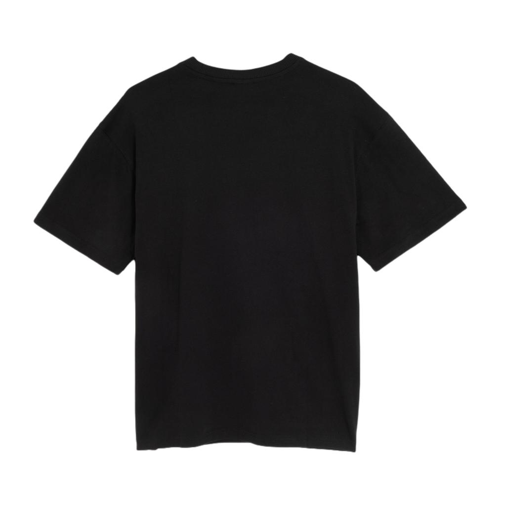 Puma Embroidered Round Neck Short Sleeve T-Shirt Unisex Tops Black 625528-01