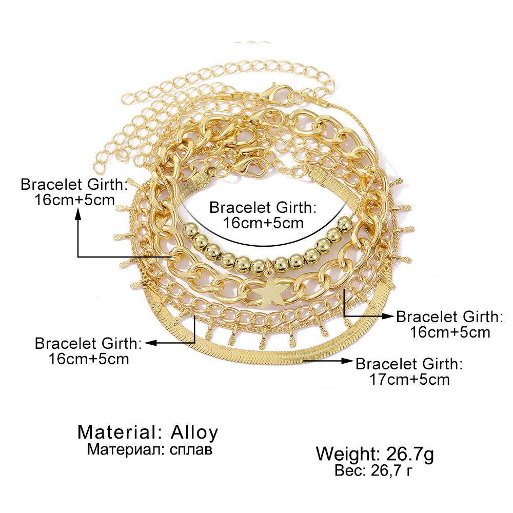 2022 Nouveau Bracelet Classique Vintage Ensemble Bracelet Bracelet Étoile Bracelet Breloque Bracelet Bracelet Cadeaux pour Dames Filles