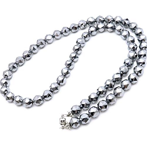 [GOLD STONE] Terahertz Crystal Necklace, 8mm, Star Cut, Easy to Wear, Magnetic Type, Approximately 50cm Long