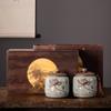 Ceramic tea cans, Ge kiln double cans, storage jars, black tea, Pu'er, Tieguanyin, green tea, tea packaging gift set