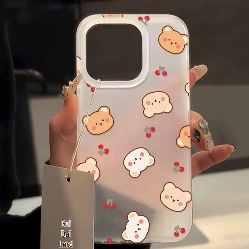 

Cherry Bear Frosted Soft Shell Phone Case for iPhone 13-17 Pro Max iPhone 17