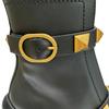 Excellent Valentino Garavani Short Boots Black Leather Women 37.5 WW2S0CJ2 Used