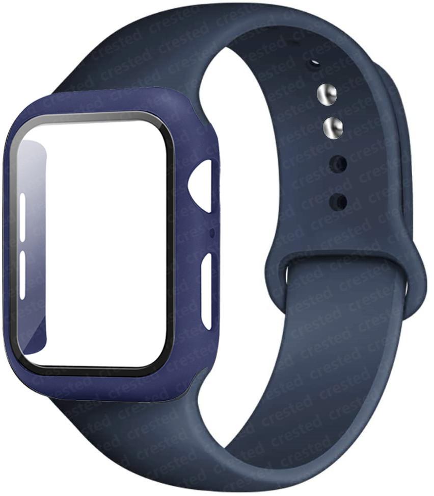 For Apple Watch Bands 46mm 44mm 41mm 40mm 45mm 42mm Silicone Correas Bracelet Iwatch Series 10 9 8 7 6 SE 3 11 Glass+Case+Strap