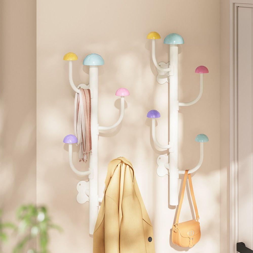 Smooth Edge Mushroom Coat Rack Space Saving Wall Hanging Hooks New Wall Coat Rack Entryway Storage