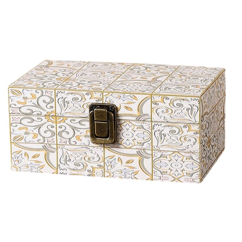 

Elegant Wood Jewelry Case Portable Organizers with Not Tarnish Protections Displaying Box for Necklace Bracelet Rings