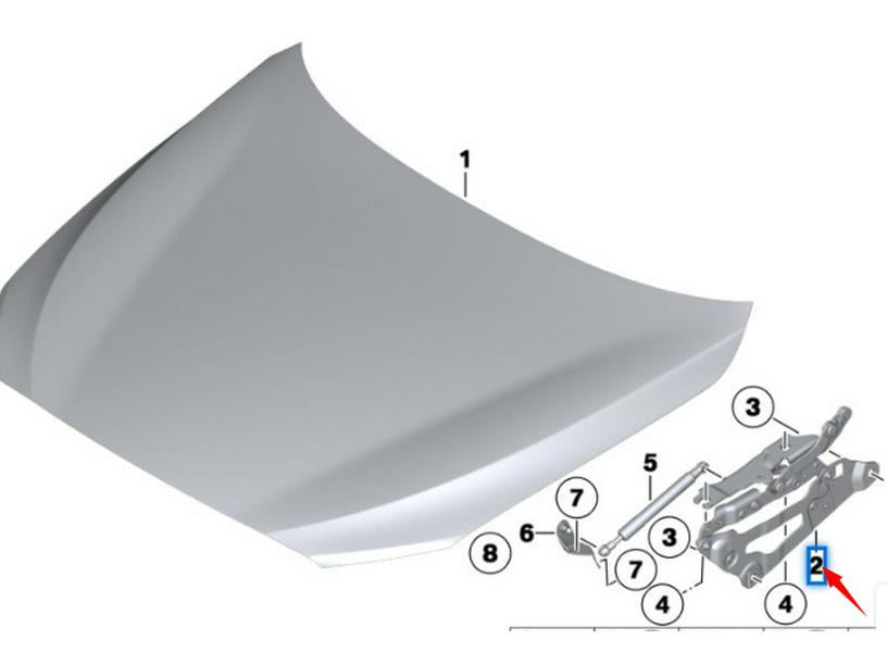 BMW 5 Series F07 Hood Hinge 41617229635/636