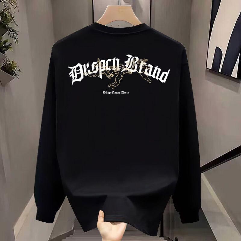 American Cotton T-Shirt Men'S Bottoming Shirt Long-Sleeved Fashion Trend Top Autumn And Winter Men'S And Women'S Crew Neck Sweater