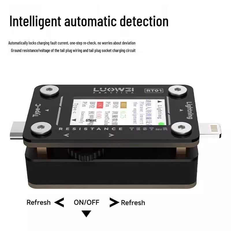Luowei-RT01 Type-C Mobile Phone Tail Plug Detector for Apple, Huawei, Xiaomi Repair