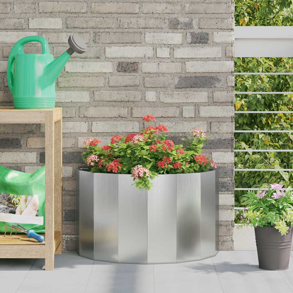 Plant Pot Silver 60 X 30 X 35 Cm Galvanized Steel
