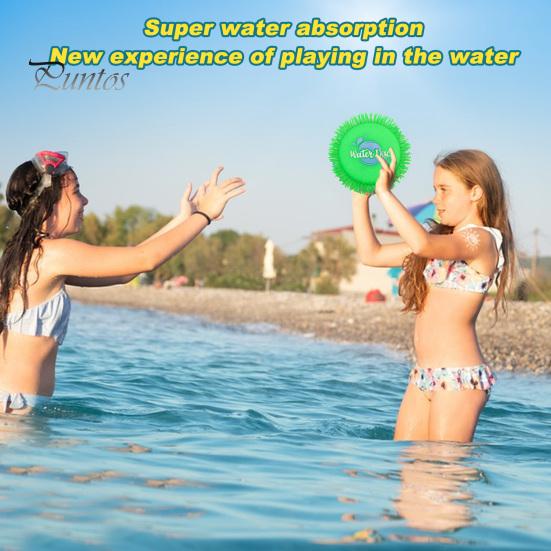 2 Pack Water Flying Discs Sponge Absorbent Enhance Parent-Child Bonding Water Toy Outdoor Beach Pool Flying Disc