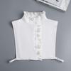 Perfect Match Detachable Stand Collar Blouse Solid Color Half Shirt Ruffled Decorative Collar Sweater False Collar Top Clothing Accessory