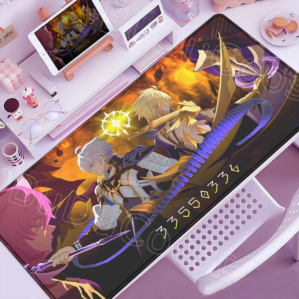 Tappetino per Mouse Grande 1200x600mm Gioco Honkai Star Rail Phainon Tappetino da Scrivania Tappeto per PC Stampa HD Tappetino per Mouse Laptop Tappetino per Tastiera Accessori