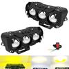 Motorcycle LED 3 Lens Spotlight ATV Scooter Auxiliary Fog Lamp Hi/Low Beam Running Light Driving Universal Headlight 12V 24V