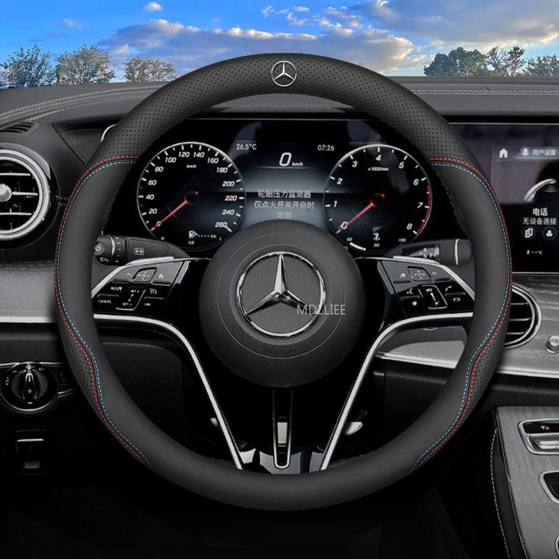 38CM Car Steering Wheel Leather Cover Auto Interior Accessories For Mercedes Benz AMG GLE GLS CLA CLE GLC CLS GLA W223 W213 W206