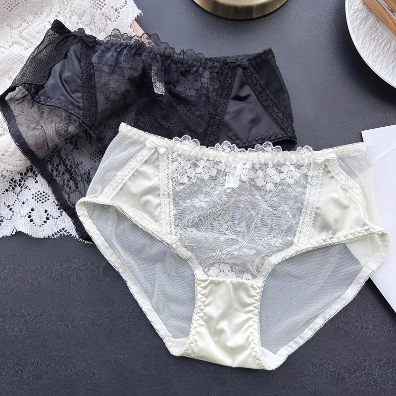 Ladies Spring Summer Mesh Lace Sexy and Cute Jacquard Panties