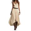 Women's Sleeveless Tank Dress Mesh Patchwork Ruched A-line Long Dress Summer Flowy Beach